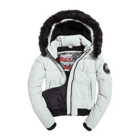 Superdry Everest Ella Bomber Jacket (370 ILS) ❤ liked on Polyvore featuring outerwear, jackets, blouson jacket, fur trimmed bomber jacket, fur trim jacket, flight bomber jacket and hooded jacket Fur Trim Jacket, Jacket Fur, Blouson Jacket, Trim Jacket, Flight Jacket, Bomber Jackets, Jacket Sale, Fur Trim, Designer Outfits Woman