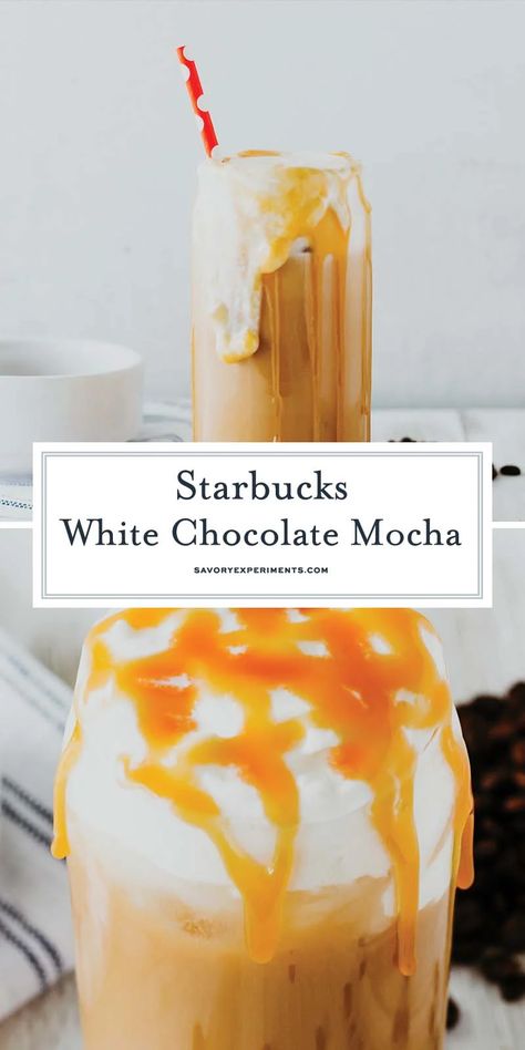 When it's just too hot for a steaming cup of coffee but you still need an afternoon pick me up, try out a frozen Coffee Cooler! Better than ice coffee! #coffeecooler #frozencoffee #coffeecoolerrecipe #coffeedrinks www.savoryexperiments.com Starbucks White Chocolate Mocha Recipe, Iced White Chocolate Mocha At Home, Homemade White Chocolate Mocha, Iced White Chocolate Mocha Recipe, White Chocolate Mocha At Home, Copycat Starbucks White Chocolate Mocha, Starbucks White Chocolate, Mocha At Home, Coffee Flavored Ice Cream