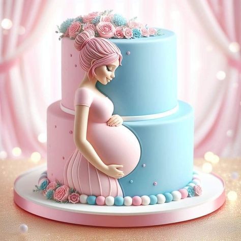 Pregnancy Cake Ideas, Baby Reveal Cake Ideas, Gender Reveal Ideas Cake, Pregnancy Cake, Simple Baby Shower Cake, Vom Avea Un Copil, Baby Bump Cakes, Baby Reveal Cakes, Baby Shower Cake Designs