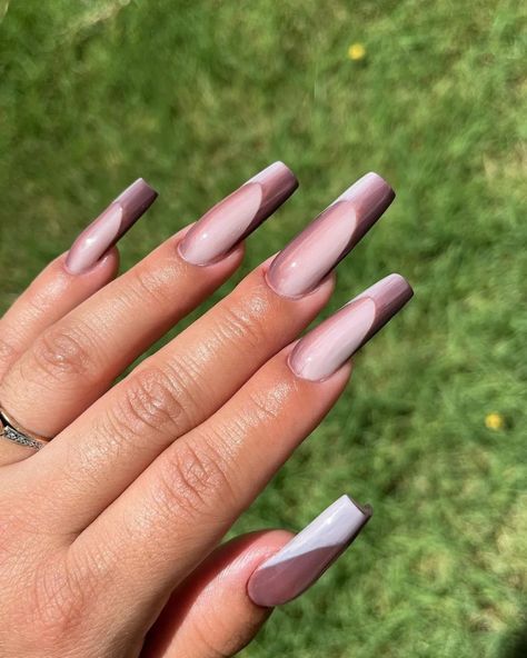 Beautiful Trendy Vertical French Ombre nails/ illusion nails Vertical French Nails, Illusion Ombre Nails, Vertical Ombre Nails French Tip, Ombre Nails With French Tip, Ombre Illusion Nails, Vertical Ombre French Tip, Ombre Nails French Tip, Vertical Ombre Nails, Ombre French Tip Nails