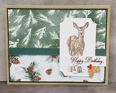 Deer Stamp, Christmas Card Tutorials, Horse Cards, Winter Birthday, Birthday Cards For Men, Card Tutorial, Christmas Stamps, Handmade Greetings, Animal Cards