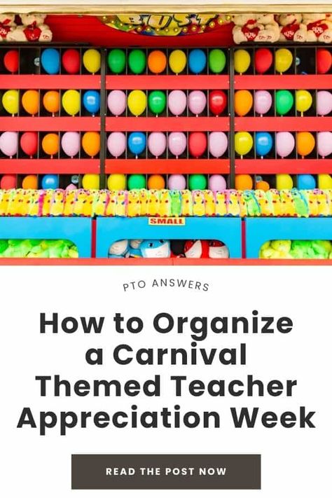 Teachers and school staff will love to be celebrated with fun carnival themed events. These ideas make the teacher appreciation week planning process so much easier and the ideas are perfect for getting the creative juices flowing for PTA and PTO appreciation chairs, room parents! Use the decorations for events and gift ideas for end of year presents for teachers and staff. Decorations For Events, Teacher Appreciation Luncheon, Pta Events, Staff Appreciation Week, School Pto, Staff Room, Parents Room, Parenting Organization, Parent Involvement