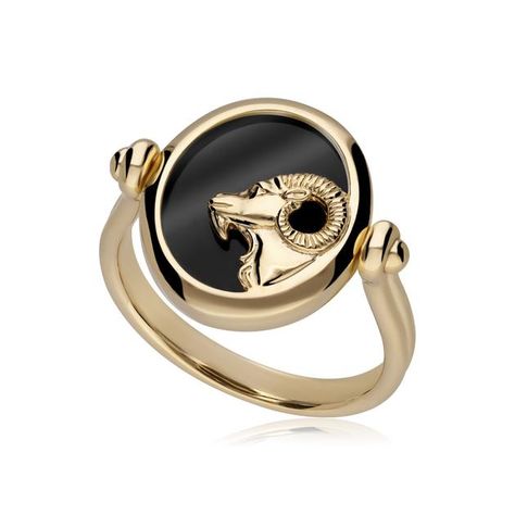 Flip Ring, Zodiac Rings, Zodiac Aries, The Ram, Initial Necklace Gold, Jewellery Uk, Onyx Gemstone, Birthstone Pendant, Silver Shop