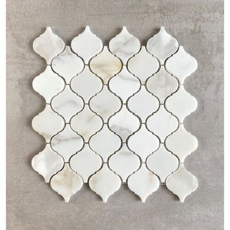 Parvatile Empire Marble Novelty Mosaic Tile | Perigold Arabascatta Marble, Arabesque Tile Backsplash, Lantern Tile, Dark Emperador, Tiles Marble, Arabesque Tile, Calacatta Gold Marble, Gold Lanterns, Tiles Floor