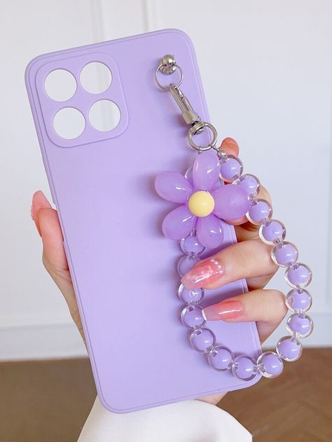 Iphone Charms, Bling Phone Cases, Purple Cases, Crystal Bead Jewelry, Iphone Case Stickers, Purple Collar, Pretty Iphone Cases, Bead Charms Diy, Floral Phone Case