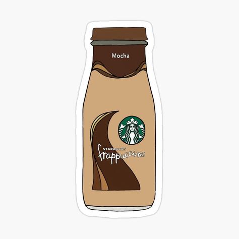 Frappuccino Aesthetic, Starbucks Mocha, Mocha Frappuccino, Preppy Stickers, Homemade Stickers, Paper Dolls Clothing, Drink Stickers, Cute Laptop Stickers, Pop Stickers