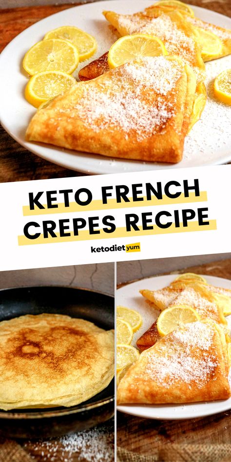 Coconut Flour Crepes, French Crepe Recipe, Cena Keto, Comidas Keto, Crepes Recipe, Coconut Flour Recipes, Postre Keto, French Crepes, Low Carb Fruit