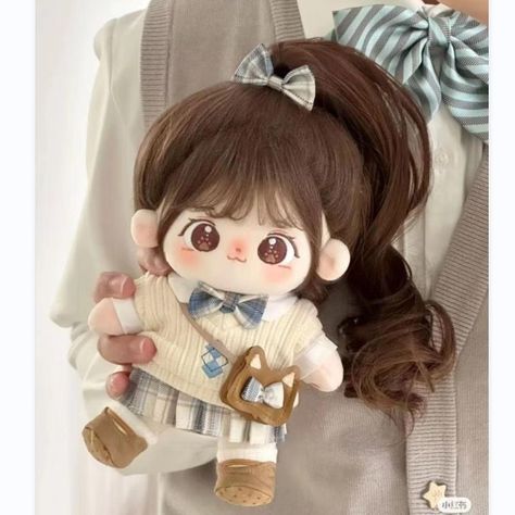 Miaomiao Cotton Doll  Stock 20cm Interchangeable Baby Clothes Plush Doll Figure Doll Gifts to Girls Micro Pigs, Cotton Doll, Doll Aesthetic, Kawaii Doll, Cute Penguins, Doll Gift, Cute Plush, Cute Dolls, Plush Dolls