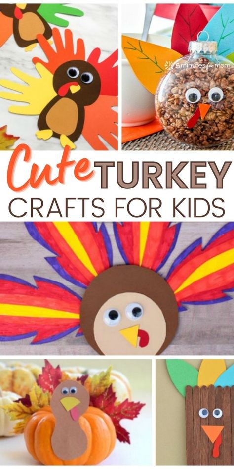 Cute Turkey Crafts for Kids - Easy kids activities to make Thanksgiving extra special. #thanksgiving #craftsforkids #thanksgivingcrafts #kidsactivities Thanksgiving Craftsforkids, Thanksgiving Posts, Turkey Crafts For Kids, Thankful Crafts, Turkey Crafts Kids, Thanksgiving Activities Preschool, Thanksgiving Crafts For Toddlers, Fun Thanksgiving Crafts, Thanksgiving Turkey Craft