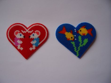 Perler Heart, Melty Bead Patterns, Easy Perler Beads Ideas, Hama Beads Design, Treasure Crafts, Perler Crafts, Bead Projects, Hama Beads Patterns, Diy Perler Beads