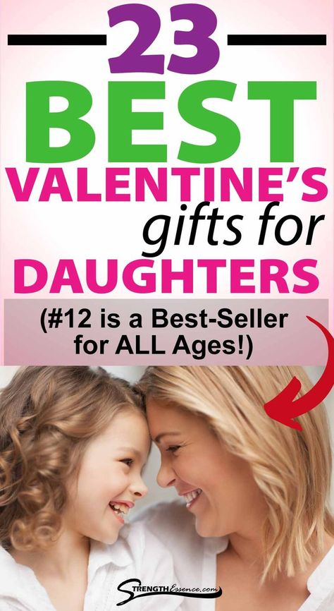 pink gradient background with mother and daughter laughing with foreheads together and 23 best valentine's gifts for daughters (#12 is a best-seller for all ages!) text overlay Valentine Ideas For Daughter From Mom, Valentines Day For Mom From Daughter, Valentine’s Day For Daughters, Valentines Gift For Daughter From Mom, Valentine’s Day Gift For Daughter, Teen Valentine Gifts From Parents, Valentines Gifts For Teenage Daughter, Valentine Gifts For Daughters, Valentines For Daughter From Mom