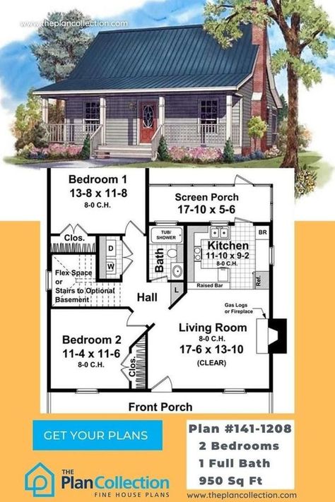 Home Compound, Generational Living, American House Design, Bungalow Plan, Lake Front House Plans, Simple Cabin, Small Cabin Plans, Granny Pod, Southern Style House Plans