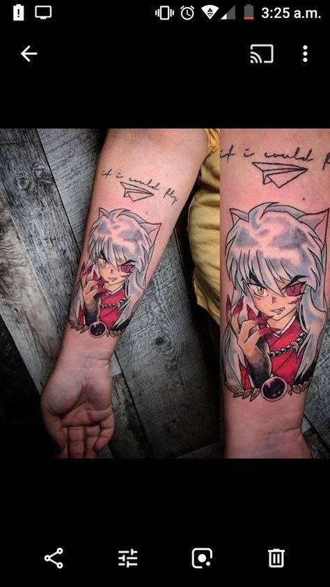 InuYasha tattoo Inuyasha Tattoo Design, Inuyasha Tattoo Ideas, Nostalgia Tattoo, Inuyasha Tattoo, Yugioh Tattoo, Naruto Tattoos, Shen Long Tattoo, Matching Bff Tattoos, Face Tats