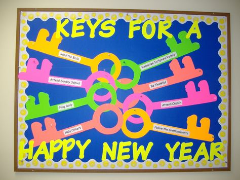 2007 January Downstairs Keys to a Happy New Year Church New Year Bulletin Boards, New Years Bulletin Boards For School, New Years Church Bulletin Boards, Happy New Year Bulletin Boards, New Year New You Bulletin Board, New Years Bulletin Board Ideas, New Year Bulletin Boards, New Year Bulletin Boards For School 2022, New Year’s Resolution Bulletin Board