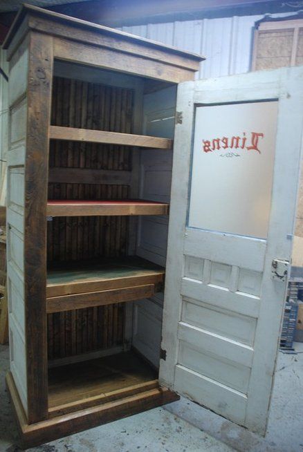 Organize Hacks, Old Door Projects, Diy Shelving, Recycled Door, Organize Ideas, Salvaged Doors, Repurposing Ideas, Doors Repurposed, Vintage Doors