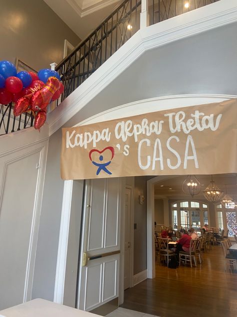 Kappa Alpha Theta Philanthropy, Sorority Tailgate Decorations, Sorority Philanthropy, Sorority Pins, Philanthropy Events, Recruitment Ideas, Sorority Banner, Sorority Ideas, Sorority Merch