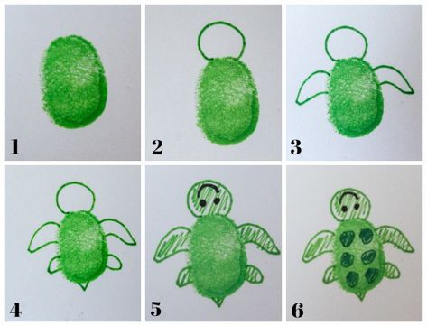 Kids Craft – Thumbprint Turtle Turtle Birthday Cards Diy, Footprint Turtle, Fingerprint Activities, Fingerprint Painting, Fingerprint Artwork, Thumbprint Crafts, Diy Wall Hanging Crafts, Thumbprint Art, Turtle Crafts