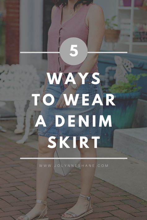 5 Ways to Wear a Denim Skirt for Summer Style A Denim Skirt Summer Outfits, Long Denim Skirts For Women, Denim Pencil Skirt Outfit Summer, Summer Jean Skirt Outfits, How To Wear A Jean Skirt, Blue Jeans Skirt Outfits, What To Wear With A Denim Skirt, Styling A Denim Skirt, What To Wear With A Jean Skirt