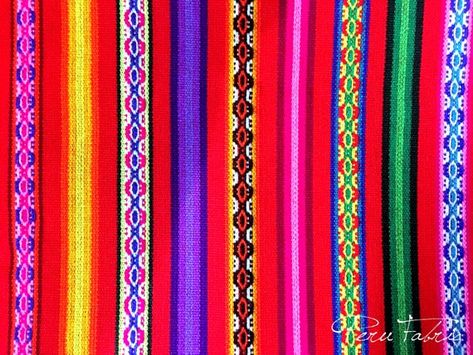 Indian Colors, Homemade Blankets, Bohemian Fabric, Peruvian Textiles, Indian Colours, Textile Projects, Cheap Fabric, Striped Fabric, Mexican Art