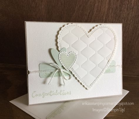 Stampin’ Up Meant To Be Bundle, Occasions Catalog 2019, Congratulations, Wedding/Engagement Card Stampin Pretty, Wedding Anniversary Cards, Su Cards, Engagement Cards, Valentine Cards, Heart Cards, Pretty Cards, Stamping Up, Paper Craft Projects