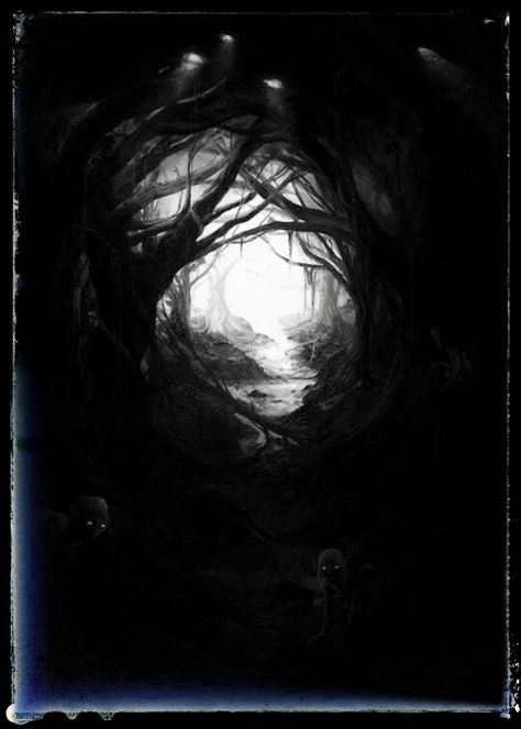 If you go down to the woods today..... Acotar Aesthetic, Dark Cave, Photography Dark, Picture Prompts, Creepy Horror, Afraid Of The Dark, Ideas Photography, Dark Forest, Horror Art