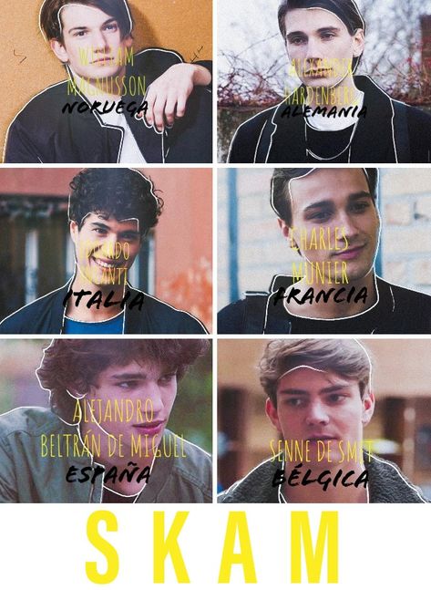 Versiones de William en SKAM Noruega(original), Alemania, Italia, Francia, España, Bélgica William Skam, Skam Espana, Skam Norway, Serie Tv, My Stuff, Norway, Tv Series, Actors, The Originals