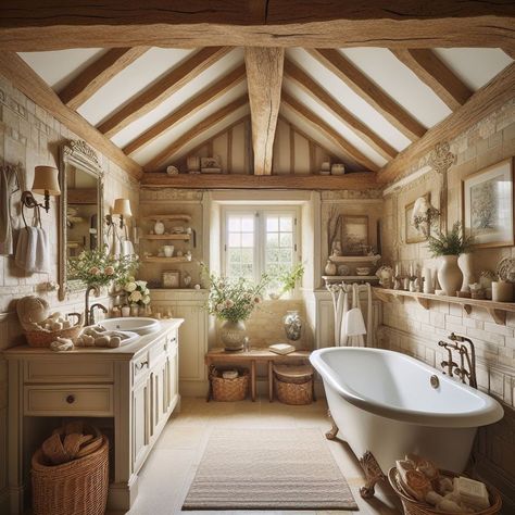 15 Charming French Country Bathroom Ideas for Elegance — Lord Decor French Styled Bathroom, Cottage Bathrooms Country, French Farmhouse Bathroom Ideas, Country French Bathroom, French Country Cabin, French Country Bathroom Ideas, Country Bathroom Ideas, French Style Bathroom, French Cottage Bathroom