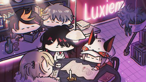 Luxiem Wallpaper, Black Company, Au Ideas, Pretty Drawings, Homescreen Wallpaper, Laptop Wallpaper, Wallpaper Pc, Cartoon Art Styles, Cartoon Art