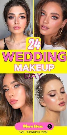 Natural Makeup For Wedding Brown Eyes, Soft Glam Wedding Makeup, Soft Glam Wedding, Wedding Makeup Redhead, Makeup For Wedding, Subtle Smokey Eye, Blonde Bride, Bridal Makeup Tutorial, Bold Eyeliner