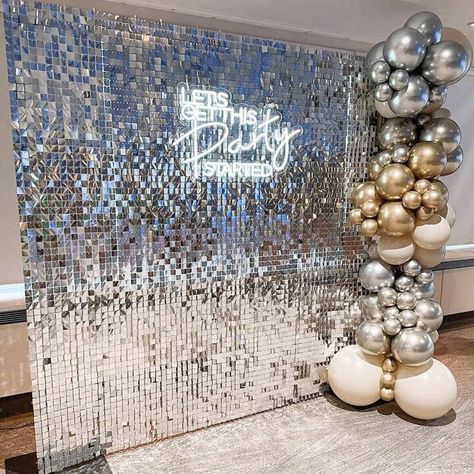 12/24 Pcs Shimmer Wall Backdrop Square Sequin Wall Panels Shimmer Backdrop Wall Decor For Valentine Decorations | SHEIN EUR Silver Shimmer Wall Backdrop, Silver Shimmer Wall, Shimmer Backdrop, Bachelorette Party Decoration, Shimmer Wall Backdrop, Sequin Wall, Backdrop Wall, Sequin Backdrop, Shimmer Wall