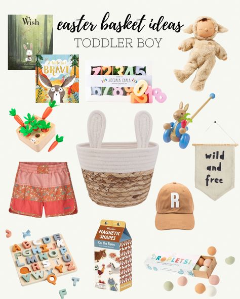 Easter Basket Toddler Boy, Modern Easter Basket, Toddler Easter Basket Ideas, Toddler Easter Basket, Easter Activities For Toddlers, Toddler Gift Guide, Easter Toddler, Kids Easter Party, Boys Easter Basket