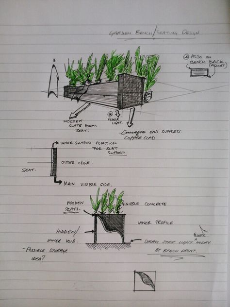 Outdoor furniture sketch. Street Furniture Sketch, Furniture Sketch, Multipurpose Furniture, Street Furniture, Wooden Slats, Urban Design, Outdoor Space, Outdoor Furniture, Sketch