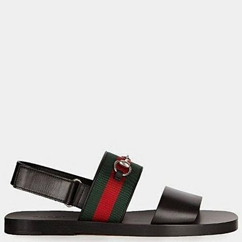 Men Leather Sandals Fashion, Male Sandals, Mens Sandals Fashion, Leather Slippers For Men, Men Footwear, Handmade Slippers, Simple Sandals, Gucci Brand, Men's Slippers