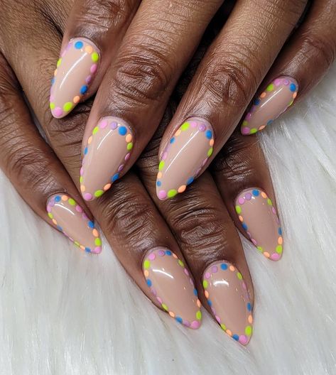 Minimalist Nail, Colorful Nail Art, Colorful Nail, Minimalist Nail Art, Almond Shape Nails, Almond Shaped, Rainbow Nails, Dipped Nails, Minimalist Nails