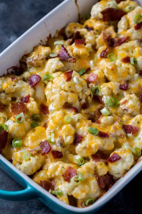 Recipes With Mayo, Keto Cauliflower Recipes, Keto Cauliflower Casserole, Loaded Cauliflower Bake, Keto Mac And Cheese, Loaded Cauliflower Casserole, Loaded Cauliflower, Bbq Side Dishes, Cauliflower Mac And Cheese