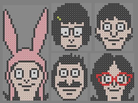 Perler Creations, Bob S, 3d Quilling, Fusion Beads, Perler Bead Templates, Perler Crafts, Bob's Burgers, Melting Beads, Bead Weaving Patterns