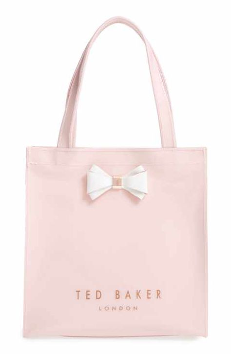 Girly Backpacks, Ted Baker Bag, Small Icons, Year 9, Bow Bag, Pink Tote Bags, Jewelry Accessories Ideas, Bags Aesthetic, Pink Tote