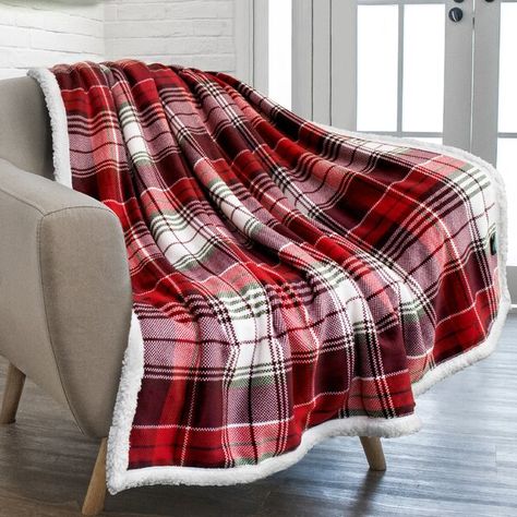 Plaid Christmas Blanket, Christmas Tie Blankets, Xmas Blanket, Burr Basket, Christmas Throw Blanket, Holiday Blankets, Winter Blanket, Plaid Throw Blanket, Christmas Blanket