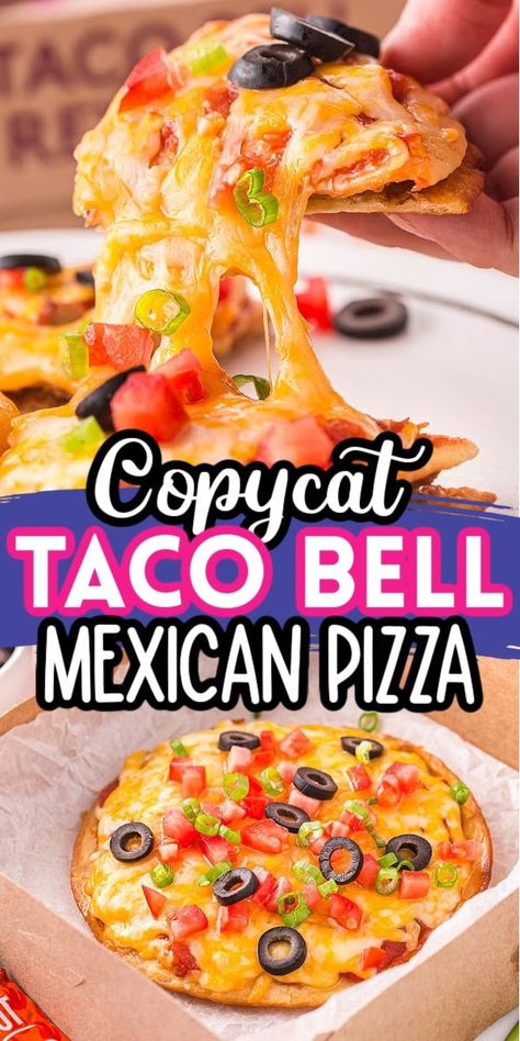 Copycat Taco Bell Mexican Pizza Mexican Pizza Taco Bell Copycat, Mexican Pizza Taco Bell, Taco Bell Mexican Pizza Recipe, Tamale Sauce, Taco Fixings, Copycat Taco Bell Mexican Pizza, Taco Bell Pizza, Mexican Pizza Recipe, Copycat Taco Bell