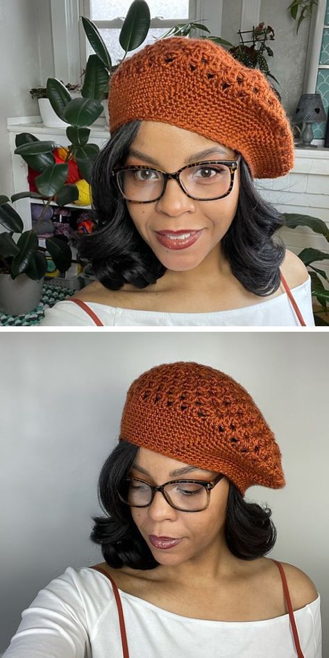 Beret Hat Pattern, Beret Crochet, Crochet Beret Pattern, Chic Parisian Style, Beret Pattern, Easy Crochet Hat, Hat Patterns Free, Crochet Beret, French Beret