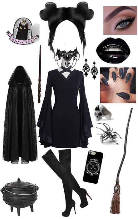 Halloween Costumes Women Dark Hair, Modern Halloween Costumes, Witch Look Outfit, Modern Witch Outfit Aesthetic, Witch Halloween Costume Aesthetic, Modern Witch Costume, Witch Outfit Modern, Goth Halloween Costume Ideas, Witch Costume Aesthetic