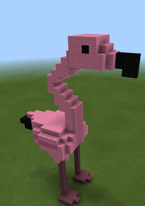 Minecraft Flamingo, Minecraft Statues, Minecraft Girl Skins, Flamingo Float, Mine Mine, Mini Game, Amazing Minecraft, Minecraft Building, Minecraft Ideas