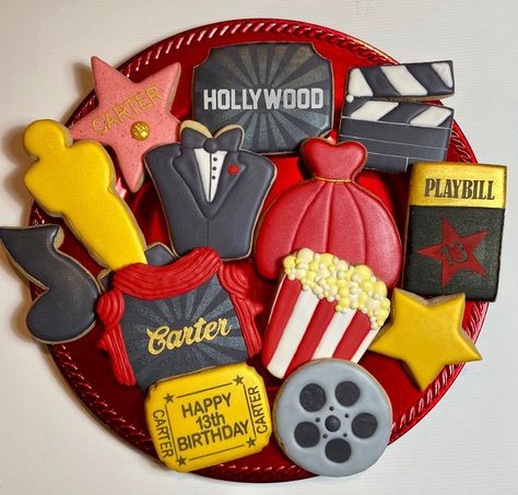 Hollywood Cookies Decorated, Prom Dress Cookies Decorated, Hollywood Theme Cookies, Red Carpet Cookies, Theater Cookies Decorated, Movie Cookies Decorated, Oscar Cookies, Dress Cookies Decorated, Hollywood Cookies