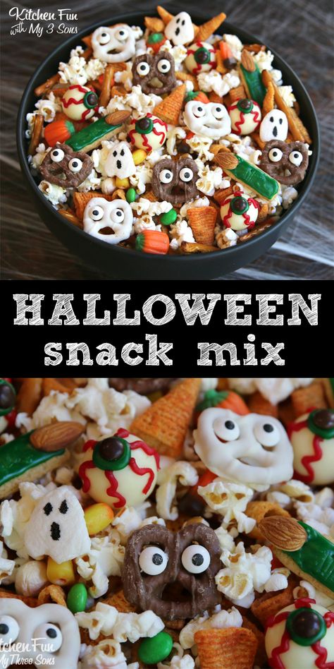 Fun Halloween Snacks, Halloween Peeps, Halloween Snack Mix, Halloween Deserts, Postres Halloween, Recetas Halloween, Spooky Snacks, Halloween Snack, Chex Mix Recipes