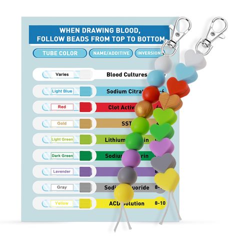 PRICES MAY VARY. Are you a dedicated phlebotomist, nursing student, or healthcare practitioner looking to streamline your blood draw process? Look no further! Our Order of Blood Draw Beads Clip On Badge Reel Accessory is the ultimate tool that seamlessly combines functionality and style, making it an essential resource for every medical professional. 1. Order of Blood Draw Guide: Simplify your blood draw procedures with our meticulously crafted Order of Blood Draw Beads. This innovative accessor Phlebotomy Accessories, Peds Nursing, Phlebotomy Study, Phlebotomy Technician, Nurse Supplies, Nurse Organization, Nutrition Business, Medical Assistant Student, Drawing Blood