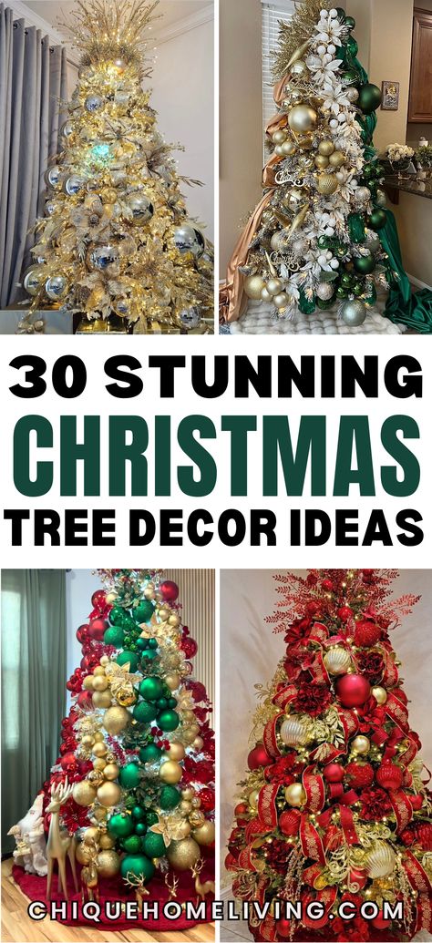 Are you looking to make your Christmas tree truly magical this year? These 30 Stunning Christmas Tree Decoration Ideas will inspire you to create a show-stopping centerpiece for your holiday decor!30 Stunning Christmas Tree Decor Ideas That You'll Love Christmas Tree Table Decorations Centerpiece Ideas, Christmas Treetop Ideas, Christmas Tree All Year Round, Peppermint Christmas Tree Ideas, Red Christmas Tree Decor, Small Space Christmas Tree, Decorating A Tree, Christmas Tree Table Decorations, Christmas Tree Decoration Ideas