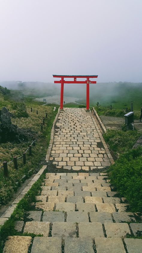 A misty day at Mototsumiya shrine at the top of the Hakone ropeway  #hakonejapan #traveljapan #japan #toriigate #japaneseshrine #japanguide #travelguide #hakone Medieval Japan Aesthetic, Japan Countryside Wallpaper, Ancient Japan Aesthetic, Japan Volcano, Japanese Core, Gunung Fuji, Japan Countryside, Tori Gate, Japan Core