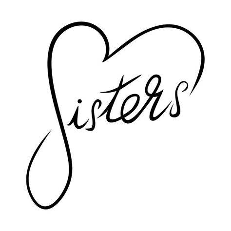 Writing Tattoo, Idee Cricut, Inspiration Tattoos, Heart Outline, Cursive Handwriting, Creative Lettering, Sister Quotes, Sister Tattoos, Cricut Craft Room