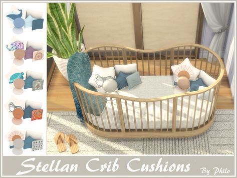 philo's Stellan Crib Cushions Sims 4 Cc Newborn Bassinet, High Chair Sims 4 Cc, Toddler Beds Sims 4 Cc, Sims 4 Infant Bed, Crib Sims 4, Sims 4 Infant Crib, Sims 4 Bassinet Cc, Sims Baby Cc, Sims 4 Baby Cc Furniture