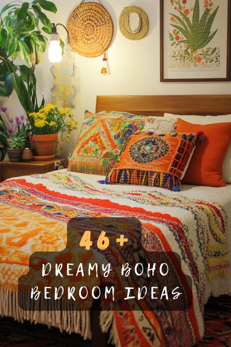 Get inspired with 46 dreamy boho bedroom ideas that infuse your space with warmth and character. Featuring eclectic decor, earthy tones, and cozy textures, these boho bedrooms create a relaxed vibe. Click to explore these boho inspirations and let your space reflect your free spirit! 🛏️✨ #BohoBedroom #BedroomDecor #EclecticStyle #EarthyTones #CozyTextures #RelaxedVibe #BohoChic Unconventional Bedroom, Boho Mid Century Modern Bedroom, Vintage Boho Bedroom, Boho Bedrooms, Modern Bedroom Ideas, Boho Mid Century Modern, Boho Bedroom Ideas, Boho Mid Century, Mid Century Modern Bedroom